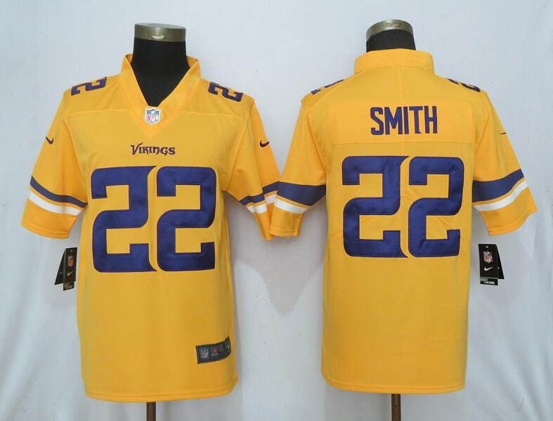 NFL Vikings #22 Harrison Smith Gold Inverted Legend Jersey