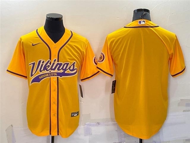 NFL Minnesota Vikings Blank Gold Baseball Cool Base Team Jersey