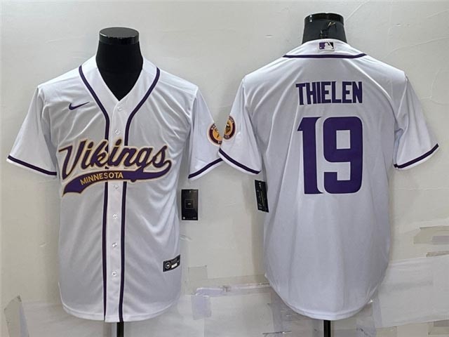 NFL Minnesota Vikings #19 Adam Thielen White Baseball Cool Base Jersey