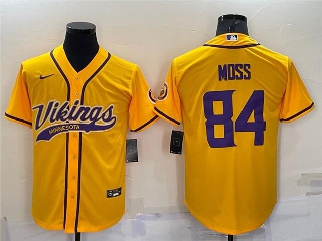 NFL Minnesota Vikings #84 Randy Moss Gold Baseball Cool Base Jersey