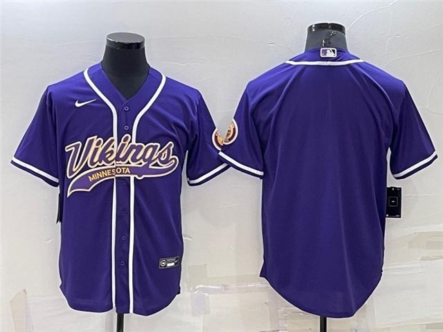 NFL Minnesota Vikings Blank Purple Baseball Cool Base Team Jersey