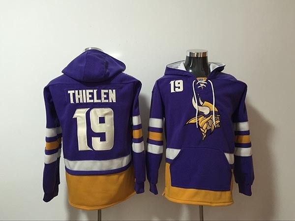 NFL Minnesota Vikings #19 Adam Thielen Purple All Stitched Hooded Sweatshirt