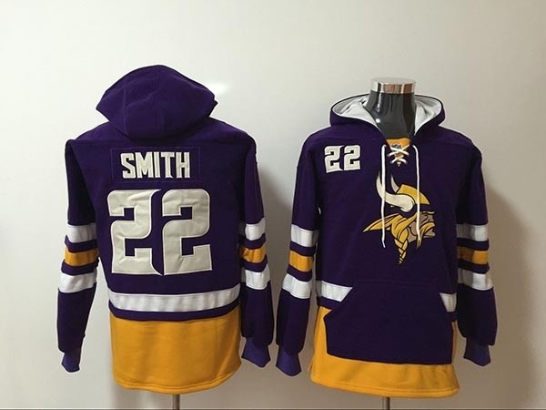 NFL Minnesota Vikings #22 Harrison Smith Purple All Stitched Hooded Sweatshirt