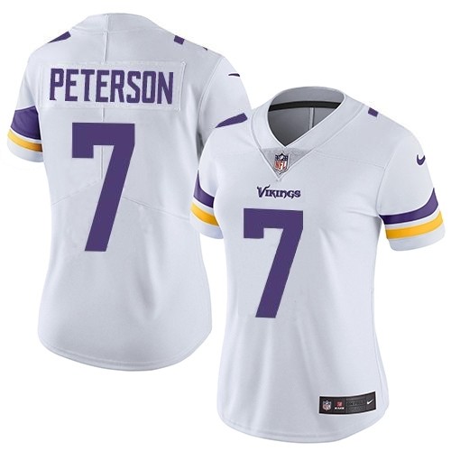 Women's Nike Vikings #7 Patrick Peterson White Stitched NFL Vapor Untouchable Limited Jersey