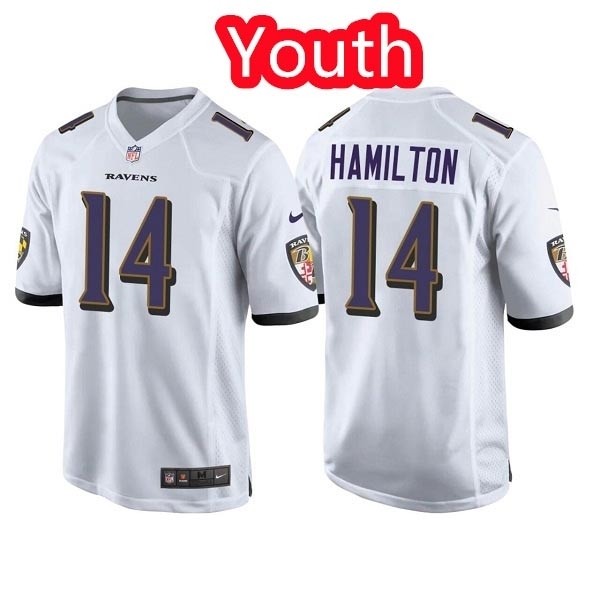 Youth Nike Vikings #14 Kyle Hamilton White NFL Vapor Untouchable Limited Jersey