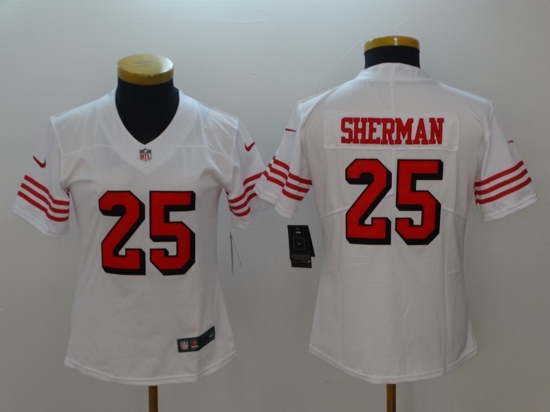 NFL Women 49ers Jimmy Sherman #25 white New 2018 Legend Jersey