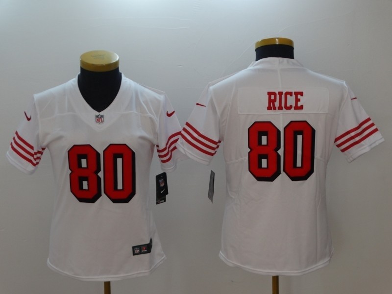 NFL Women 49ers Rice #80 white New 2018 Legend Jersey