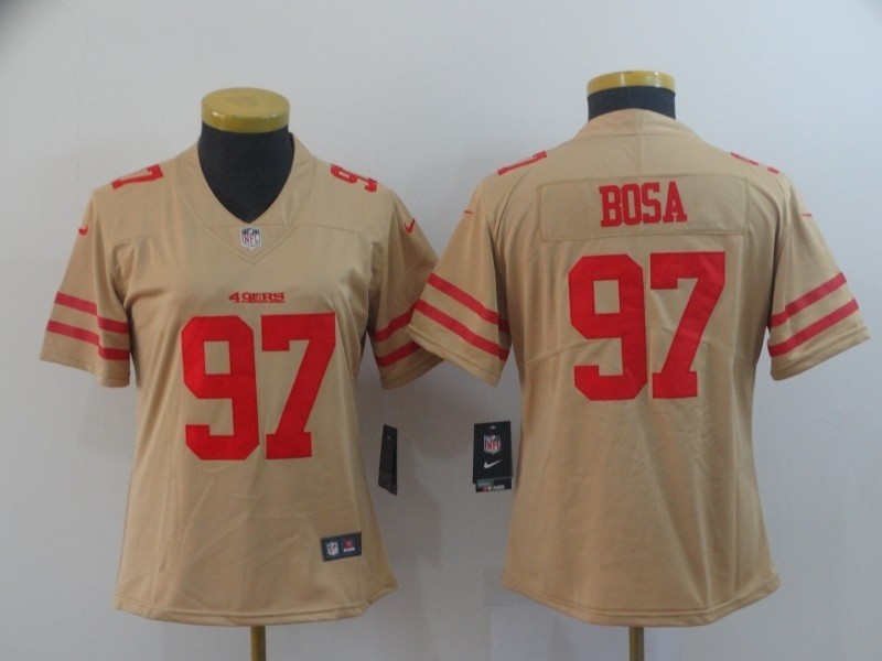 NFL Women San Francisco 49ers Bosa #97 Grey Inverted Legend Jersey