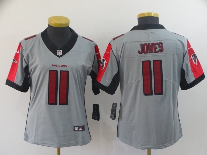 NFL Women Falcons Julio Jones #11 Grey Inverted Legend Jersey