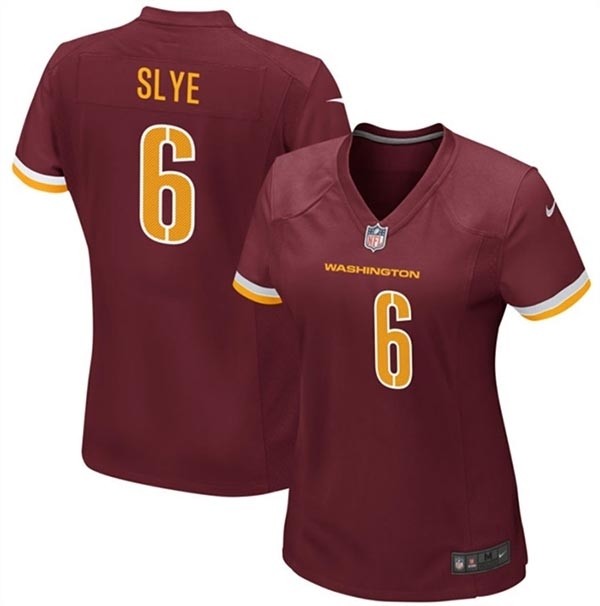 Women's Washington Commanders #6 Joey Slye Burgundy Stitched Jersey(Run Small)