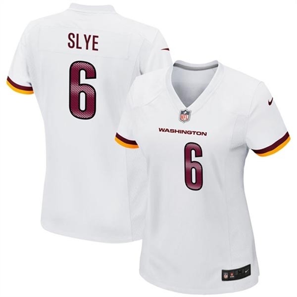 Women's Washington Commanders #6 Joey Slye White Stitched Jersey(Run Small)