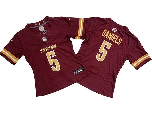 Women's Washington Commanders #5 Jayden Daniels Burgundy Vapor F.U.S.E. Limited Jersey