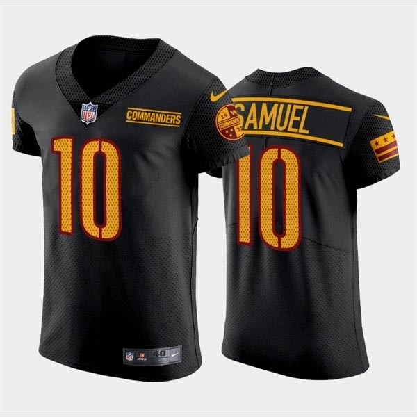 Men's Washington Commanders #10 Curtis Samuel Black Elite Stitched Jersey(Name and number remark in comment column)