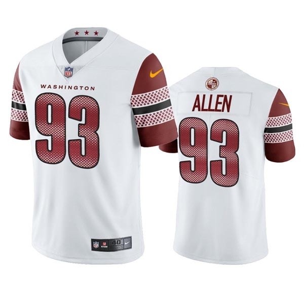 Men's Washington Commanders #93 Jonathan Allen White Vapor Untouchable Stitched Football Jersey