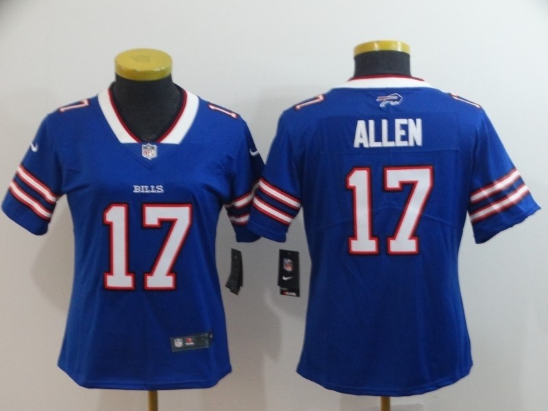 NFL Women Buffalo Bills Josh Allen #17 blue Jersey