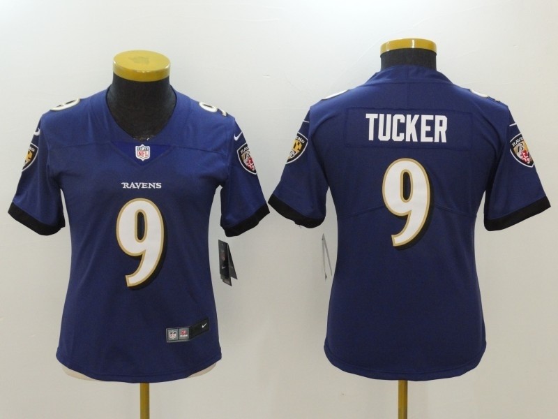 NFL Women Ravens Justin Tucker #9 Purple Jersey