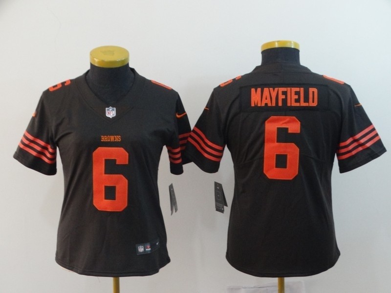 NFL Women Browns Baker Mayfield #6 brown Rush Limited Jersey