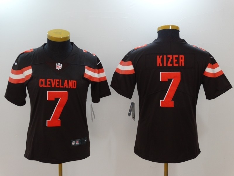 NFL Women Browns Kizer #7 Black jersey