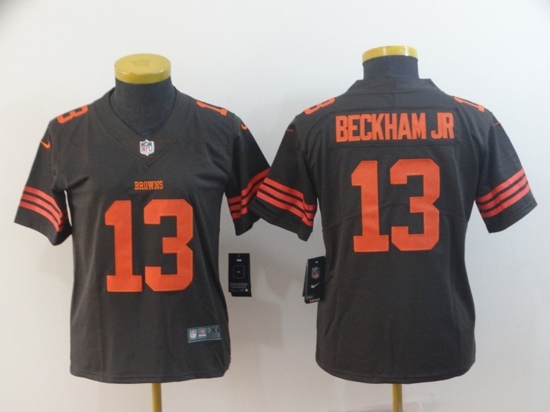 NFL Women Browns Beckham Jr #13 brown Rush Limited Jersey