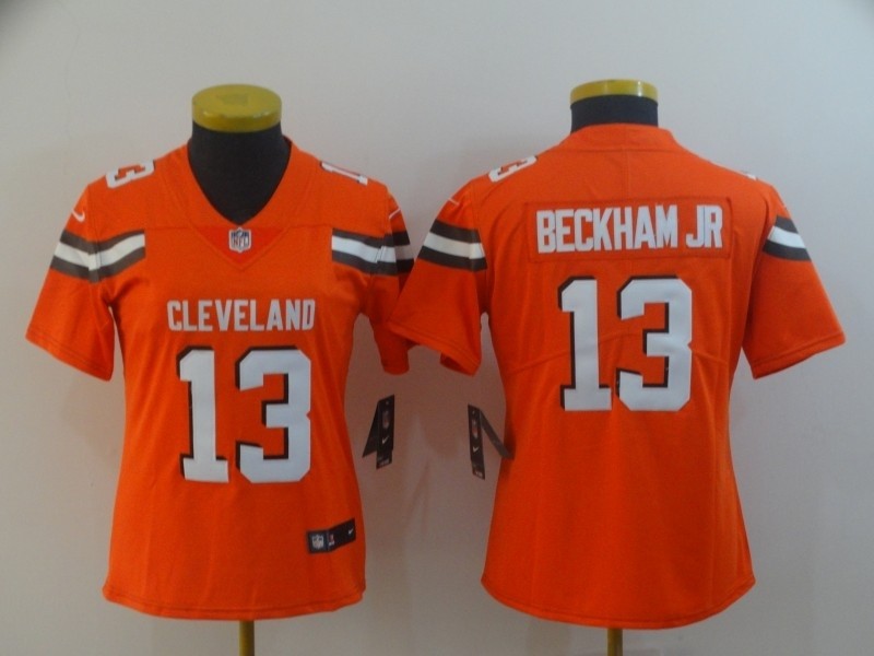 NFL Women Browns Beckham Jr #13 Orange jersey