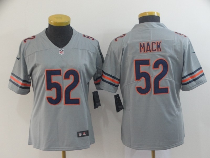 NFL Women Bears Khalil Mack #52 grey Inverted Legend Jersey