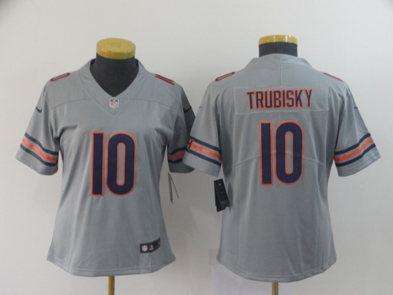 NFL Women Bears Truubisky #10 grey Inverted Legend Jersey