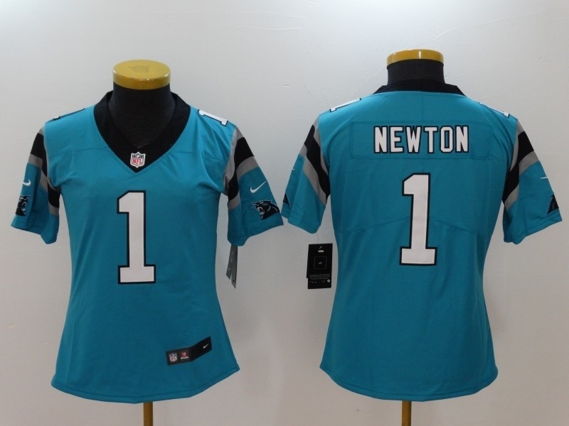 NFL Women Carolina Panthers Cam Newton #1 blue Jersey