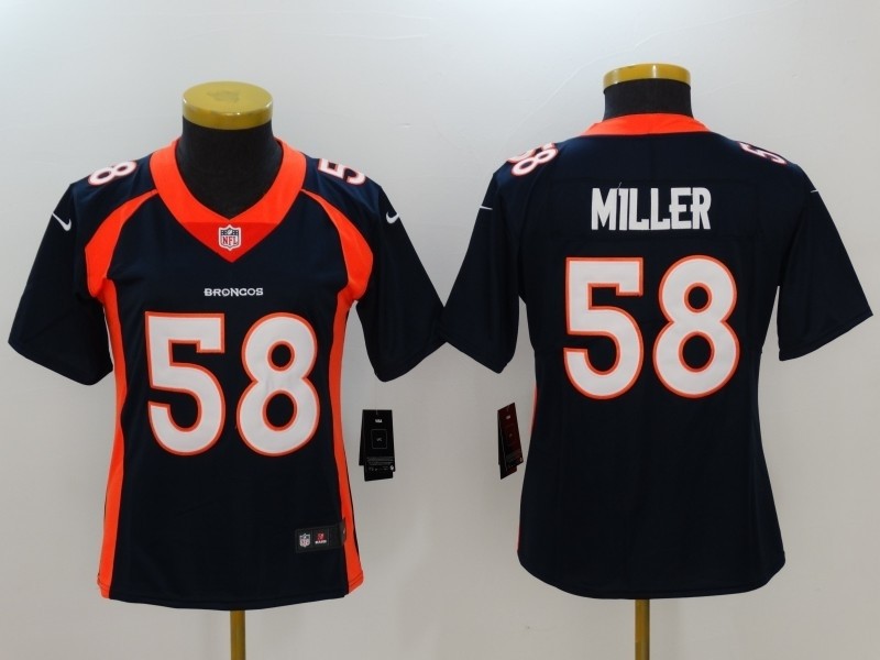 NFL Women Broncos Von Miller #58 blue Jersey