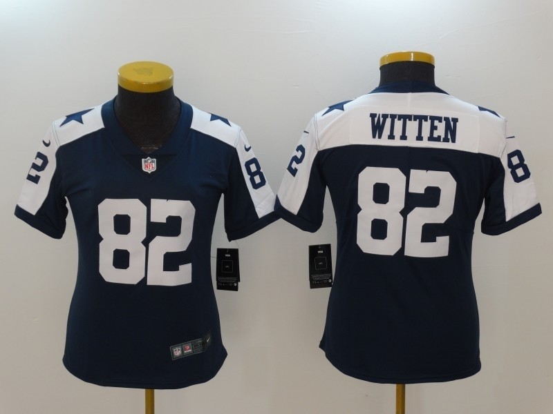 NFL Women Dallas Cowboys Witten #82 blue Thanksgiving Jersey