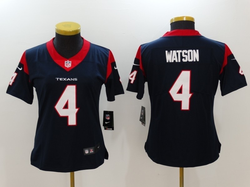 NFL Women Houston Texans Watson #4 blue Jersey