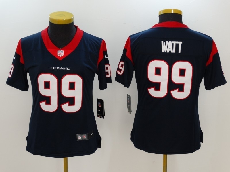 NFL Women Houston Texans J.J. Watt #99 blue Jersey