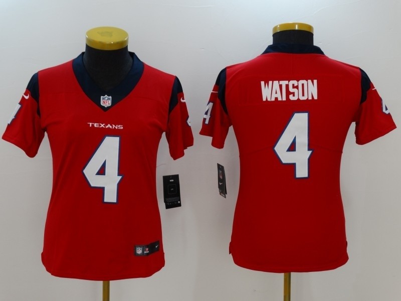 NFL Women Houston Texans Watson #4 Red Jersey