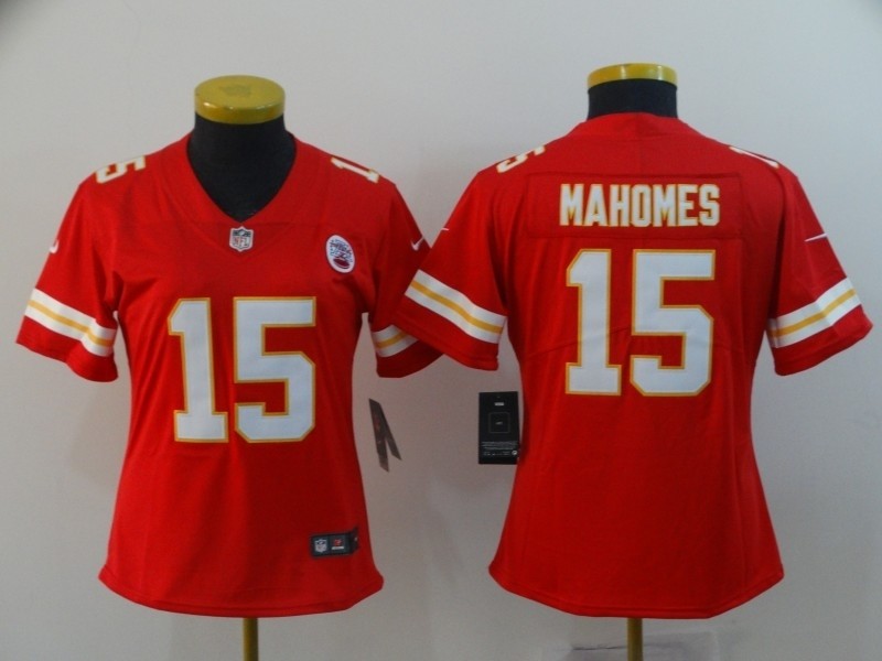 NFL Women Chiefs Mahomes #15 red Jersey