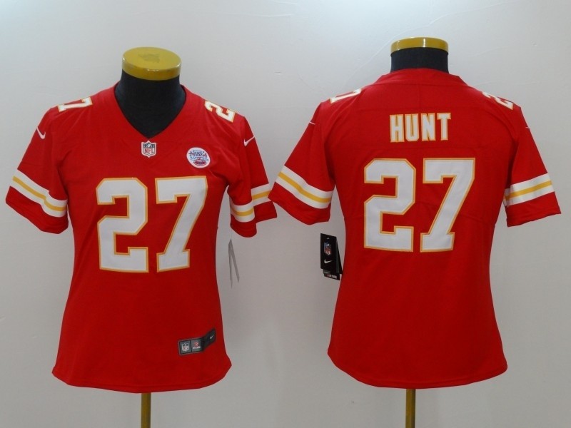 NFL Women Chiefs Kareem Hunt #27 red Jersey