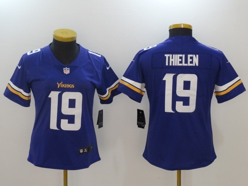 NFL Women Minnesota Vikings Adam Thielen #19 purple Jersey