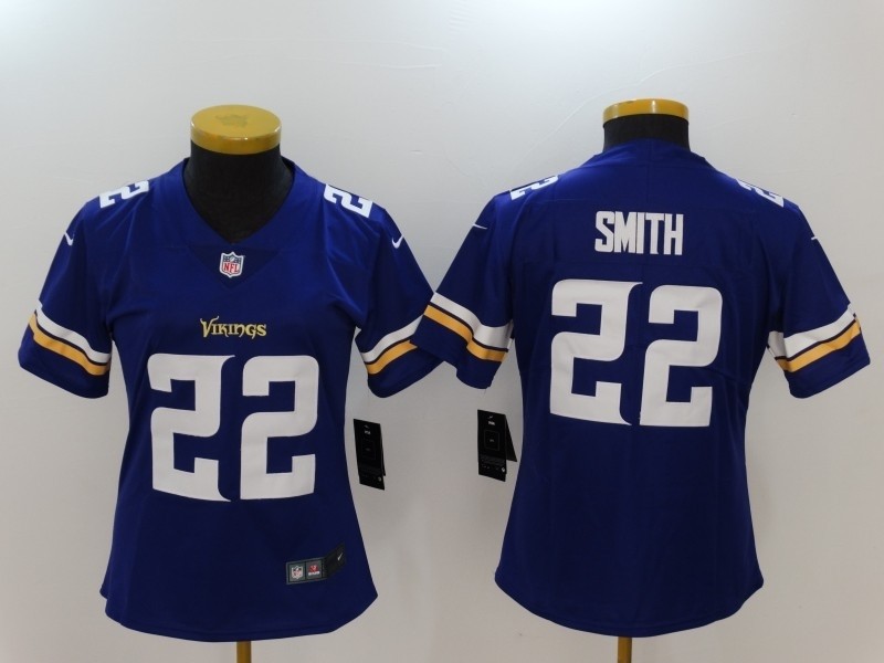 NFL Women Minnesota Vikings Smith #22 purple Jersey