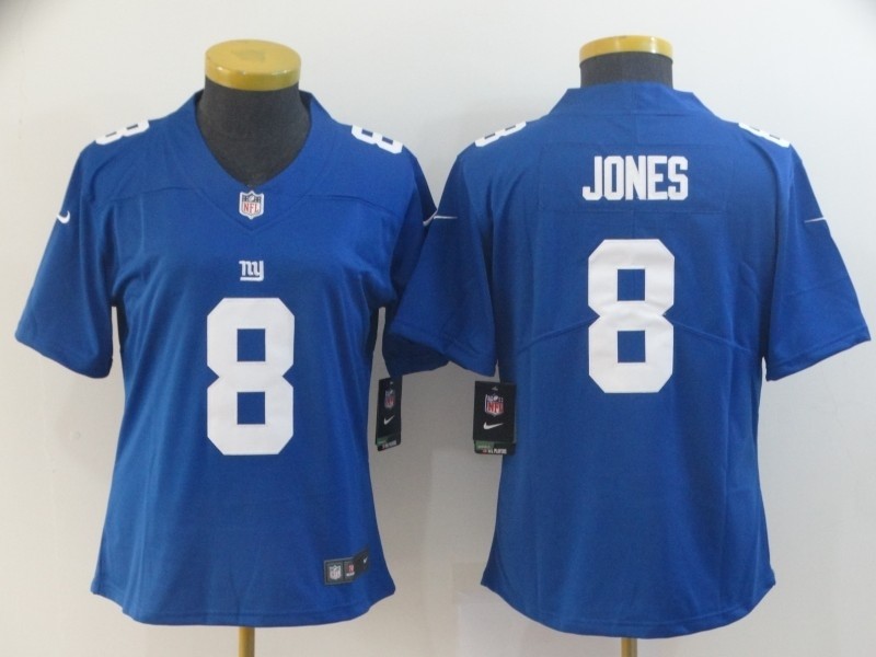 NFL Women New York Giants Daniel Jones #8 blue Jersey