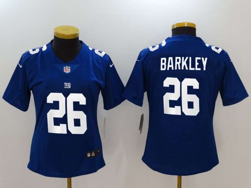 NFL Women New York Giants Saquon Barkley #26 blue Jersey