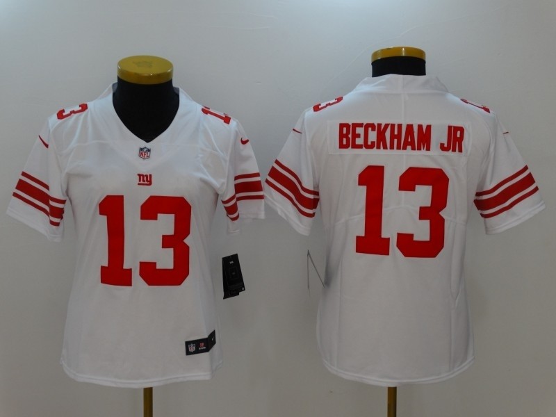 NFL Women New York Giants Odell Beckham Jr. #13 White Jersey