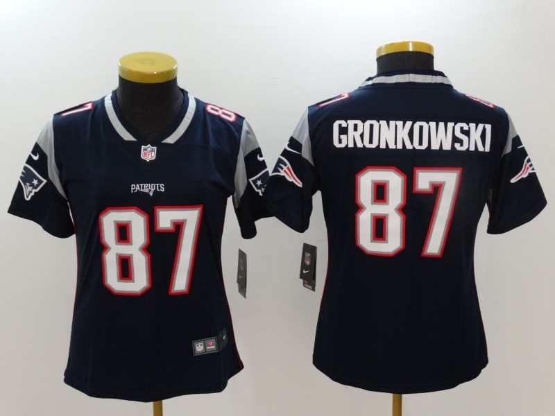 NFL Women New England Patriots Rob Gronkowski #87 Blue Jersey