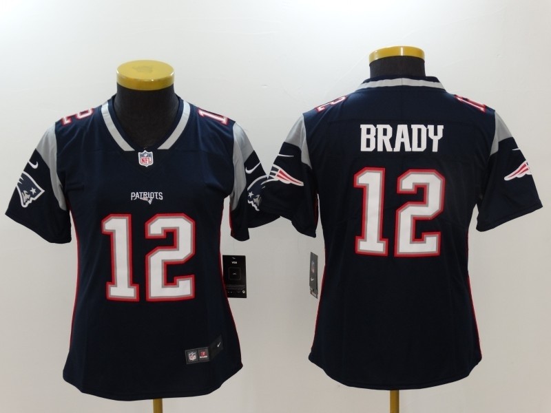 NFL Women New England Patriots Tom Brady #12 Blue Jersey