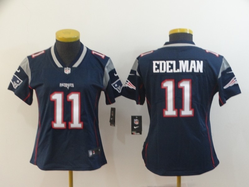 NFL Women New England Patriots Edelman #11 Blue Jersey