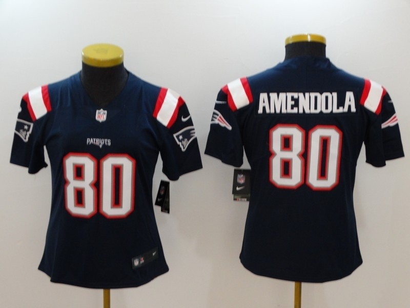 NFL Women New England Patriots Amendola #80 Blue Rush Limited Jersey