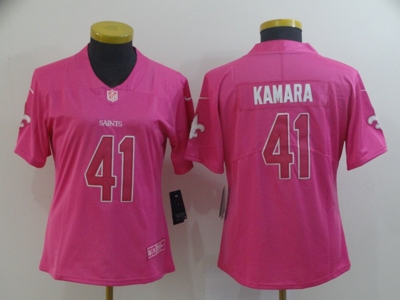 NFL Women New Orleans Saints Kamara #41 Pink Jersey