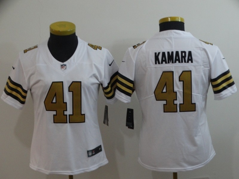 NFL Women New Orleans Saints Kamara #41 white Rush Limited Jersey