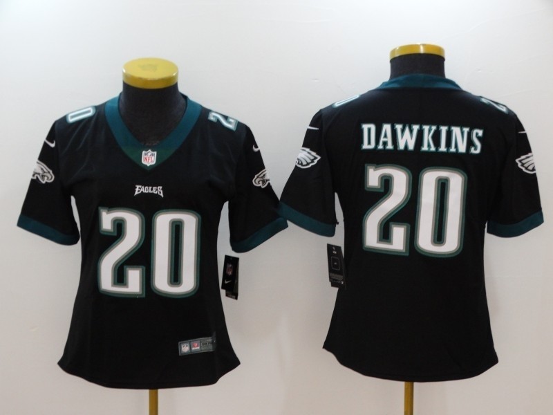 NFL Women Philadelphia Eagles Dawkins #20 Black Jersey