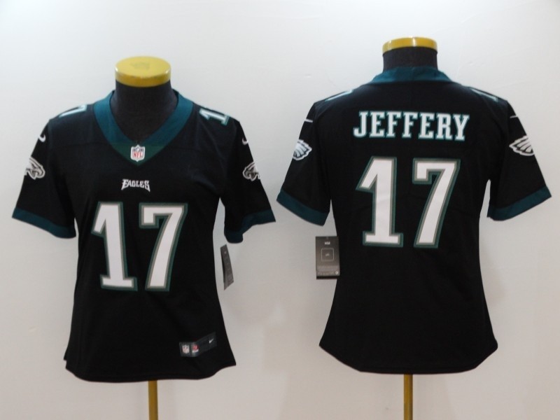 NFL Women Philadelphia Eagles Jeffery #17 Black Jersey