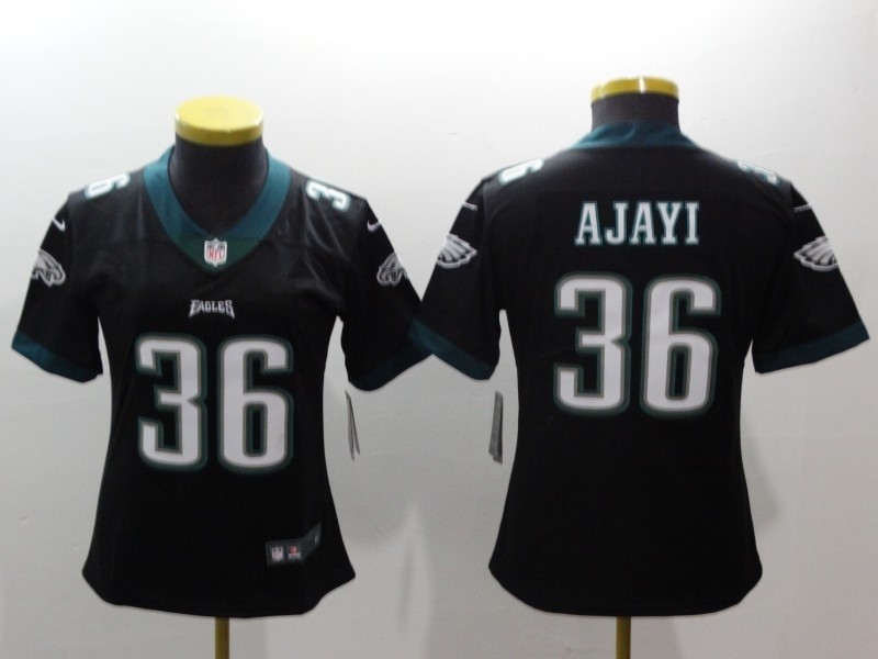 NFL Women Philadelphia Eagles Ajayi #36 Black Jersey