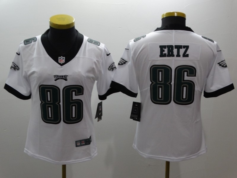 NFL Women Philadelphia Eagles Ertz #86 White Jersey