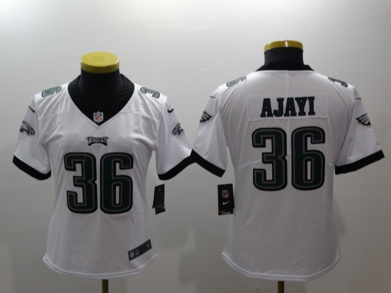 NFL Women Philadelphia Eagles Ajayi #36 White Jersey